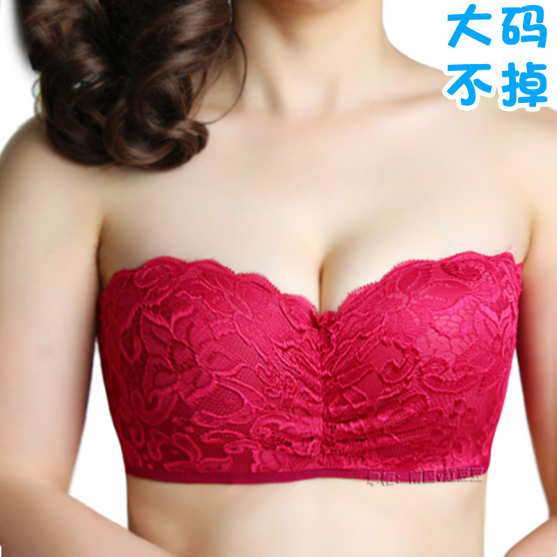 无肩带聚拢防滑薄款大胸上托婚纱小胸抹胸式隐形文胸罩内衣女裹胸