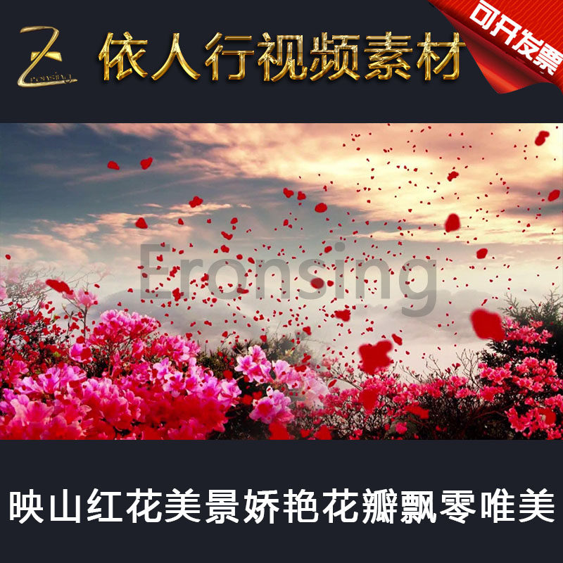 依人行led素材vj大屏幕舞台视频背景素材 娇艳映山红烂漫美景花瓣