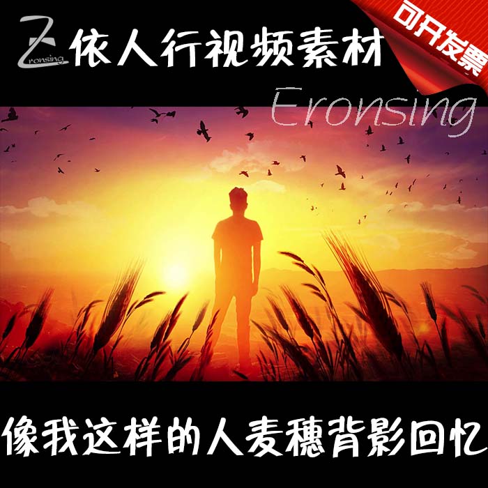 LED舞台大屏幕背景素材VJ素材 配乐像我这样的人麦穗黄昏背影回忆