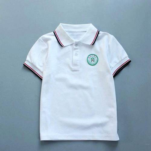 泉州二实小夏季翻领白色短袖学生校服网纹POLO衫学生班服运动