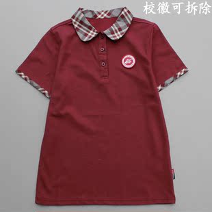 金鸟鄞州外国语中学男女学生英伦学生校服T恤夏季纯棉短袖POLO衫