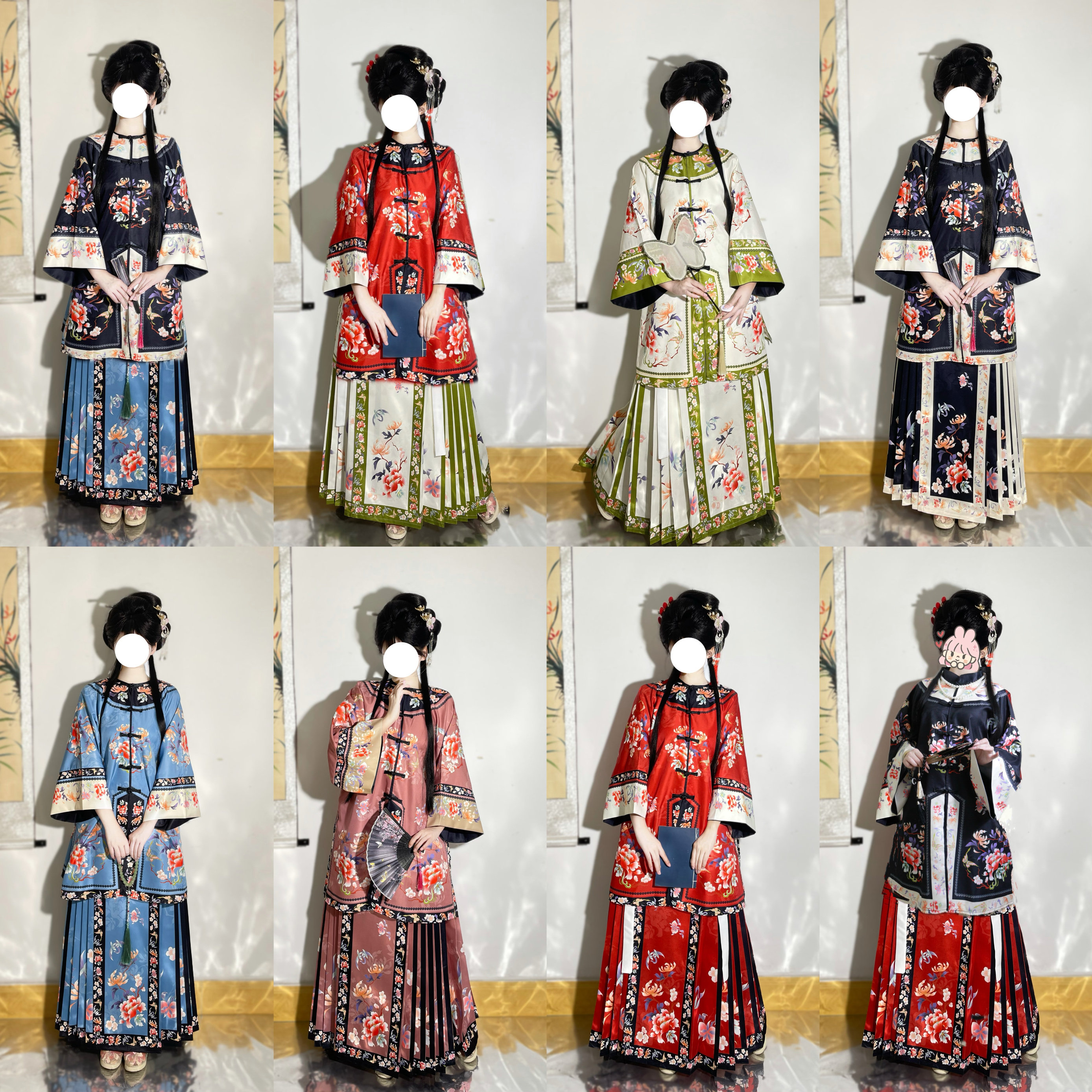 原创清代汉服女装清朝格格服晚清少奶奶复原对襟长衫马面裙套装