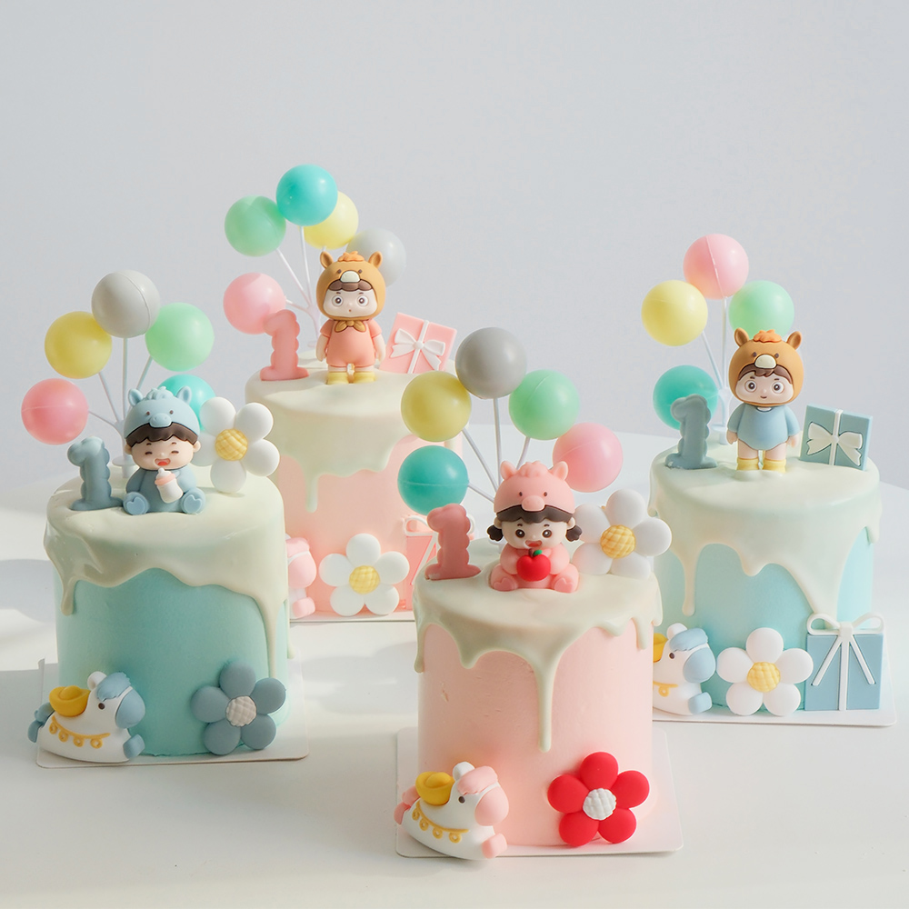 2026马年新年马宝宝蛋糕装饰摆件软胶礼物盒木马儿童满月生日插件