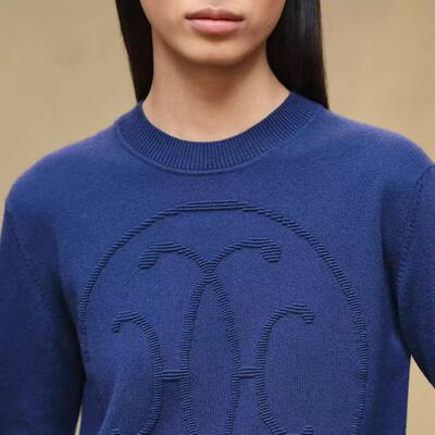 藏书章提花超细薄款羊毛针织衫