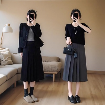 小禾套装西装外套半裙两件套A字裙中长半身裙女2025早秋新款秋天