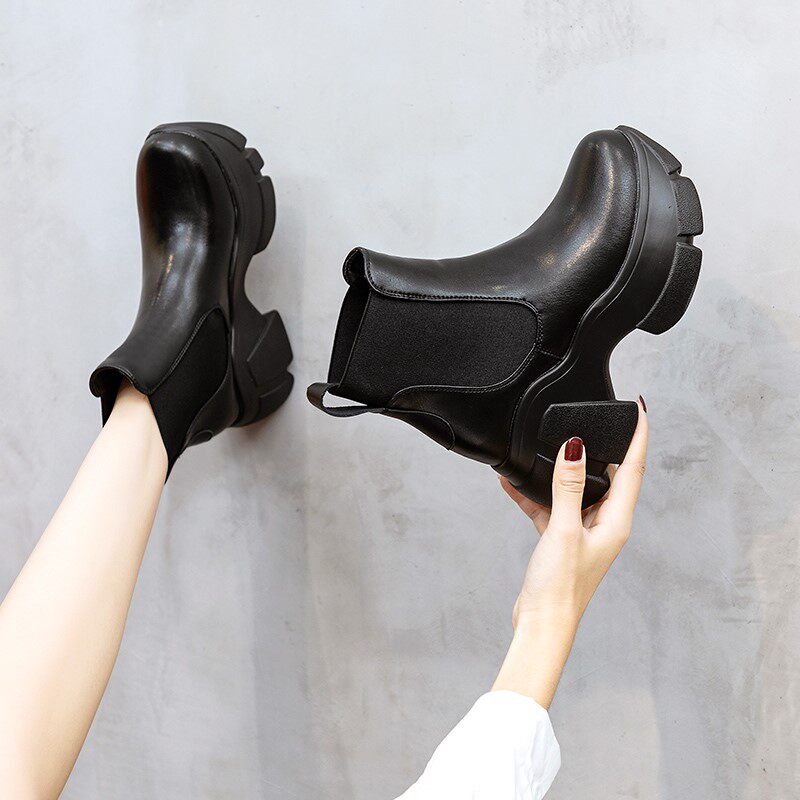 STAR THE SAME INNER HEIGHTENED MARTIN BOOTS WOMENS SHOES AUTUMN WINTER 2024 NEW SMALL MAN PLATFORM SOLED CHELSEA BOOTS SINGLE BOOTS
