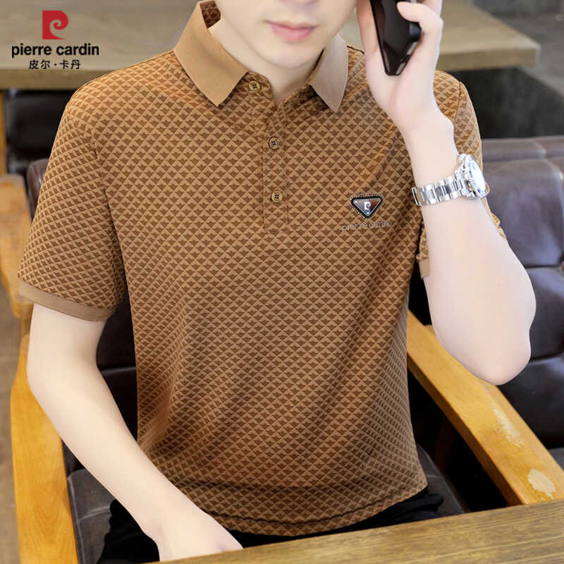 皮尔卡丹高端男士polo衫夏季冰丝透气短袖t恤休闲商务翻领T体恤衫