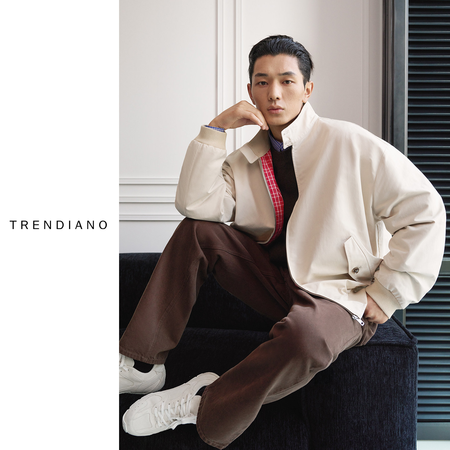 TRENDIANO2026春季新款哈灵顿格纹百搭男款夹克外套 1SC4090650,男装,夹克,淘宝优惠券,粉丝福利购,淘宝优惠卷