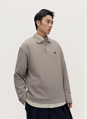 TRENDIANO2025新款纯棉男士T恤长袖POLO衫 1SM1020130