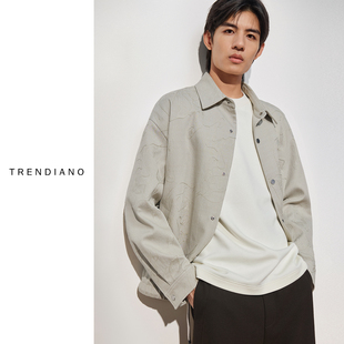 TRENDIANO2026春季新春新年生肖马年刺绣男款翻领外套 1ST4090760