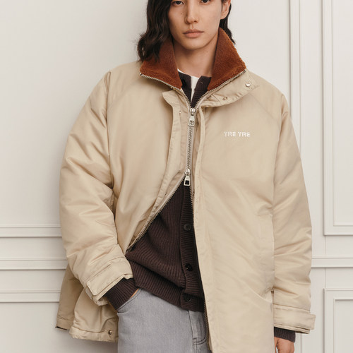 TRENDIANO2025冬季新款白鸭绒保暖翻领男款羽绒服外套 1SM4330490