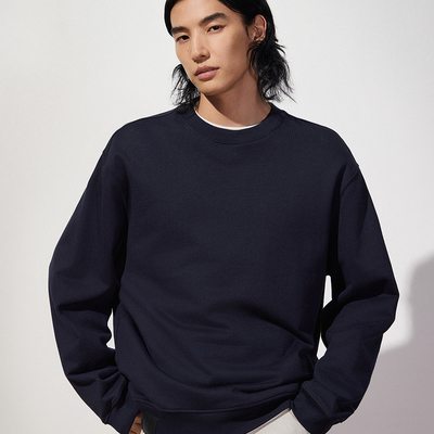 TRENDIANO2025冬季新款全棉高克重加厚男款圆领卫衣 1SC4101370