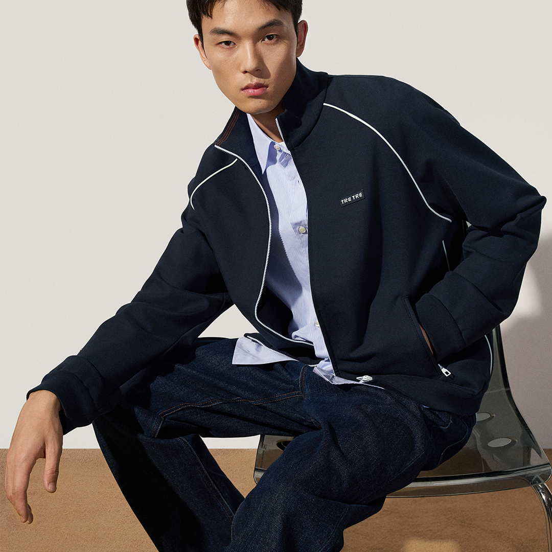 秋冬新款重磅立领针织夹克