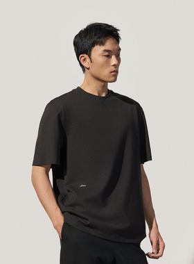 TRENDIANO2025年新款纯棉平纹logo男士短袖T恤 1SM3021020