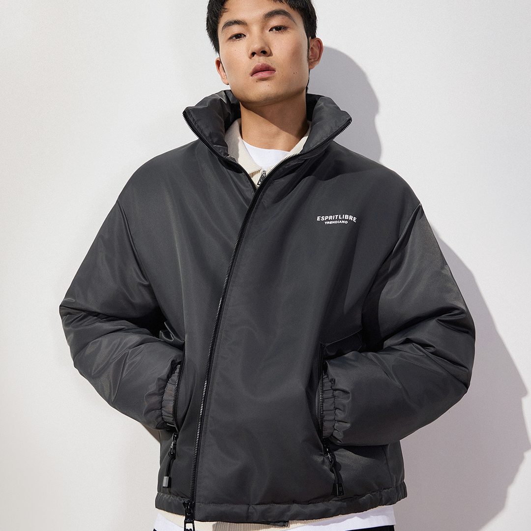 TRENDIANO2025冬季新款白鸭绒保暖立领男款羽绒外套 1SE4330750