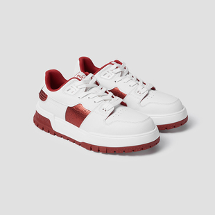 1ST4518060 板鞋 TRENDIANO2025秋冬新款 红白撞色刺绣新年红男款