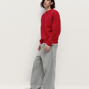 1ST1060470 牛仔裤 TRENDIANO2025秋冬新款 全面阔腿水洗男士