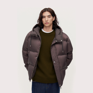 TRENDIANO2025秋冬新款鸭绒短款男款连帽羽绒服 1SM1331640