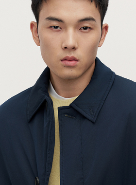 TRENDIANO2025新款夹棉男士大衣长款保暖外套 1SM1400010