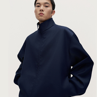 TRENDIANO2025新款羊毛立领夹克男士长袖夹克外套 1SM1340770