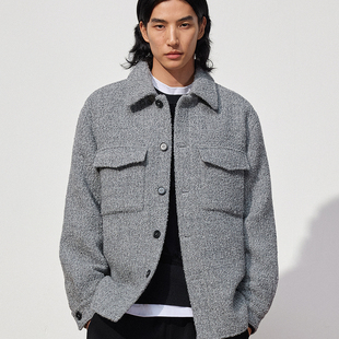1ST4340340 毛呢外套 TRENDIANO2025秋冬新款 高克重羊毛纽扣男款