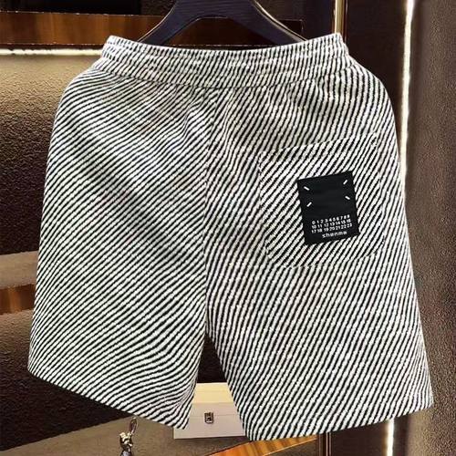 爆款撞色条纹短裤潮牌帅气休闲五分裤2025夏季新款男士宽松中裤