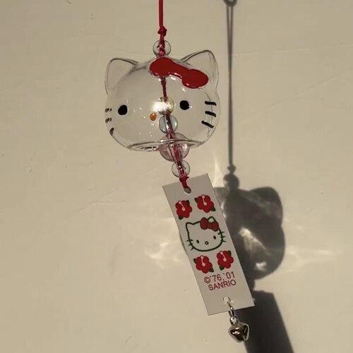 快看我的kt风铃～真的好乖好治愈！HelloKitty风铃车载挂件配饰