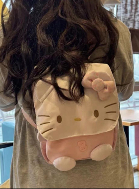 粉色hellokitty包包！被甜晕啦~日系绝版中古Kitty书包双肩包背包