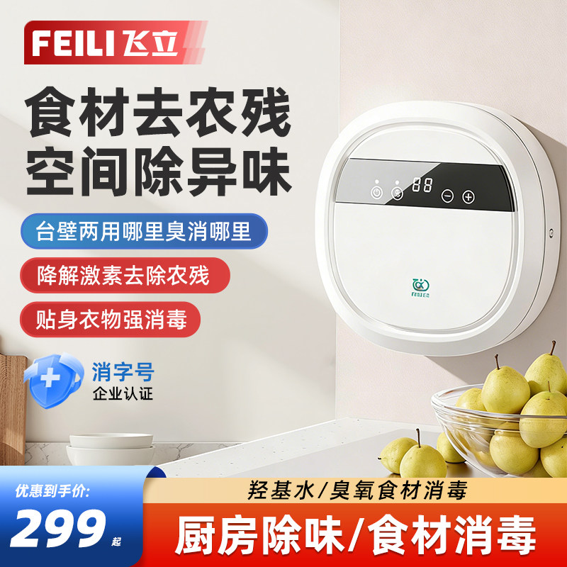 飞立果蔬清洗机去农残蔬菜臭氧消毒机活氧机家用小型FLC08A