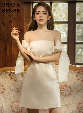 ORIGIN SENSE/知觉之门2020秋季新品通勤裹胸小性感连衣裙7