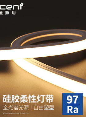 led硅胶灯带嵌入式线性灯线条灯柔性弯曲软灯条套管卡槽低压1212