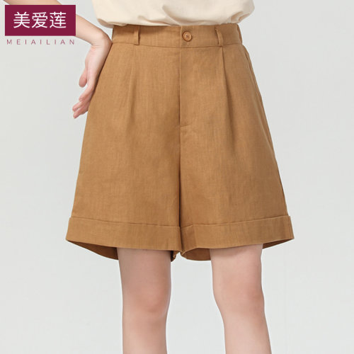5分短裤美爱莲领券减7元休闲高腰