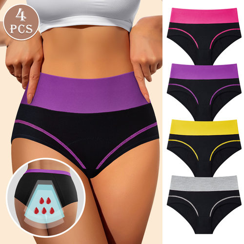 跨境Panties女士内裤大码内裤中腰包臀收腹提臀经期生理三角内裤