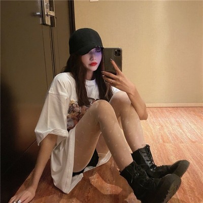 辣妹黑丝打底袜波点小爱心连裤袜JK空姐薄款防勾丝性感丝袜春秋款