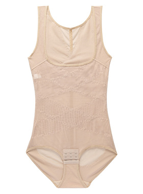 薄款连体收腹束身衣产后托胸提臀大码瘦身内衣收腹美体塑身衣透气