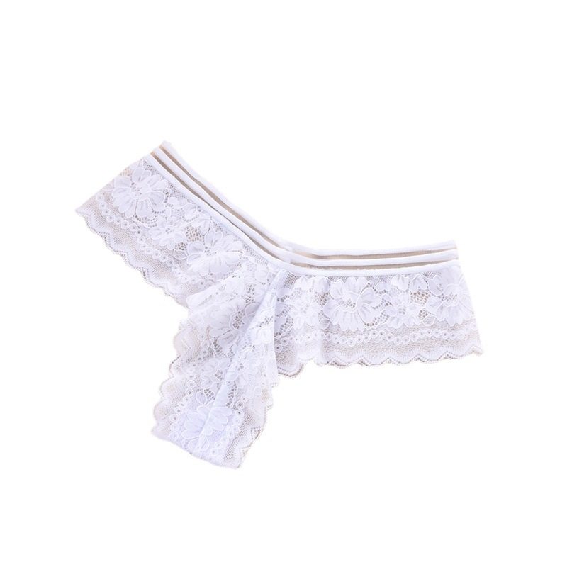 中腰性感丁字裤女轻薄花型蕾丝女士内裤痕速干内裤女纯欲女丁字裤