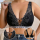 透气美背舒适大码 跨境欧美蕾丝花边性感打底女士大码 内衣薄款 文胸