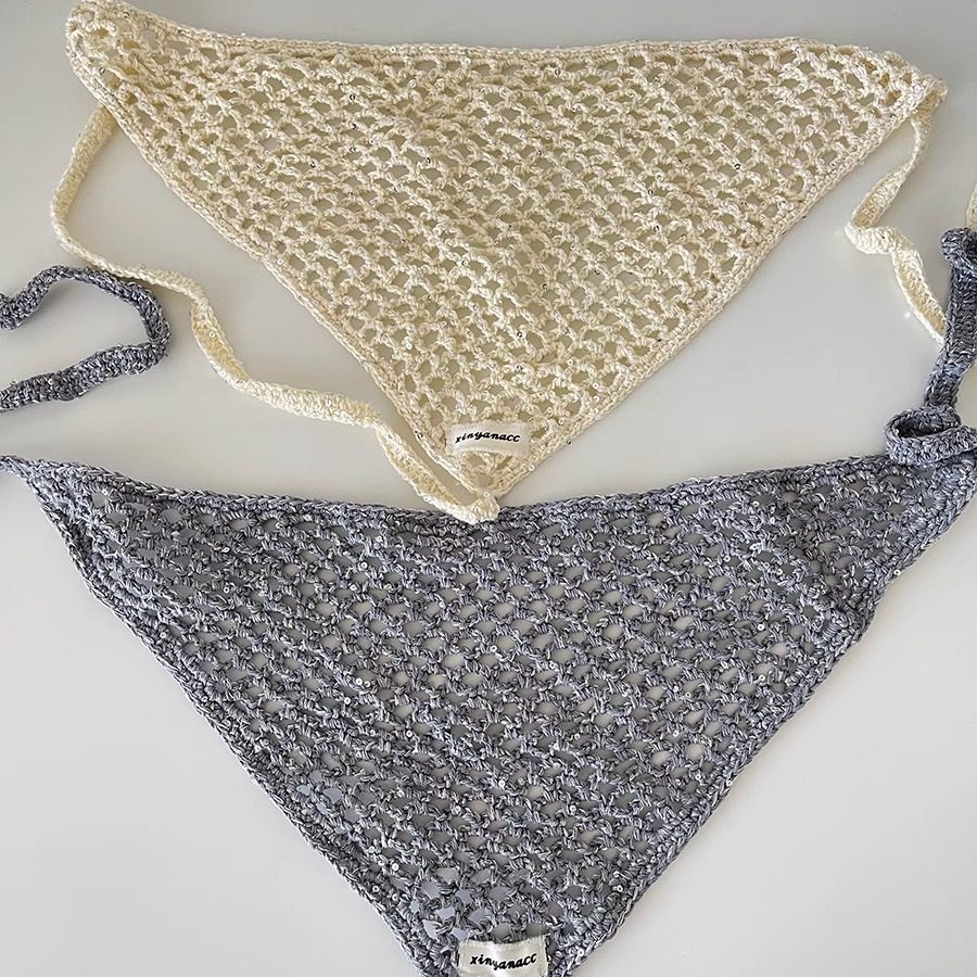 韩国2025春夏季新款小众镂空设计亮片包头三角巾女氛围感纯欲头饰,服饰配件/皮带/帽子/围巾,围巾/丝巾/披肩,淘宝优惠券,粉丝福利购,淘宝优惠卷