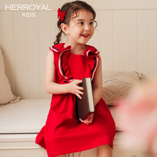 HERROYAL蝴蝶结学院连衣裙