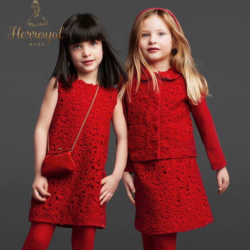 HERROYAL奢雅水溶绣连衣裙