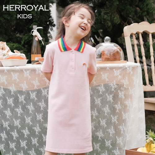 HERROYAL春夏彩虹连衣裙