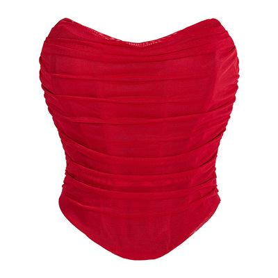 无肩带性感风立体束身抹胸修身绑带透气背心显瘦内搭露肩上衣背心