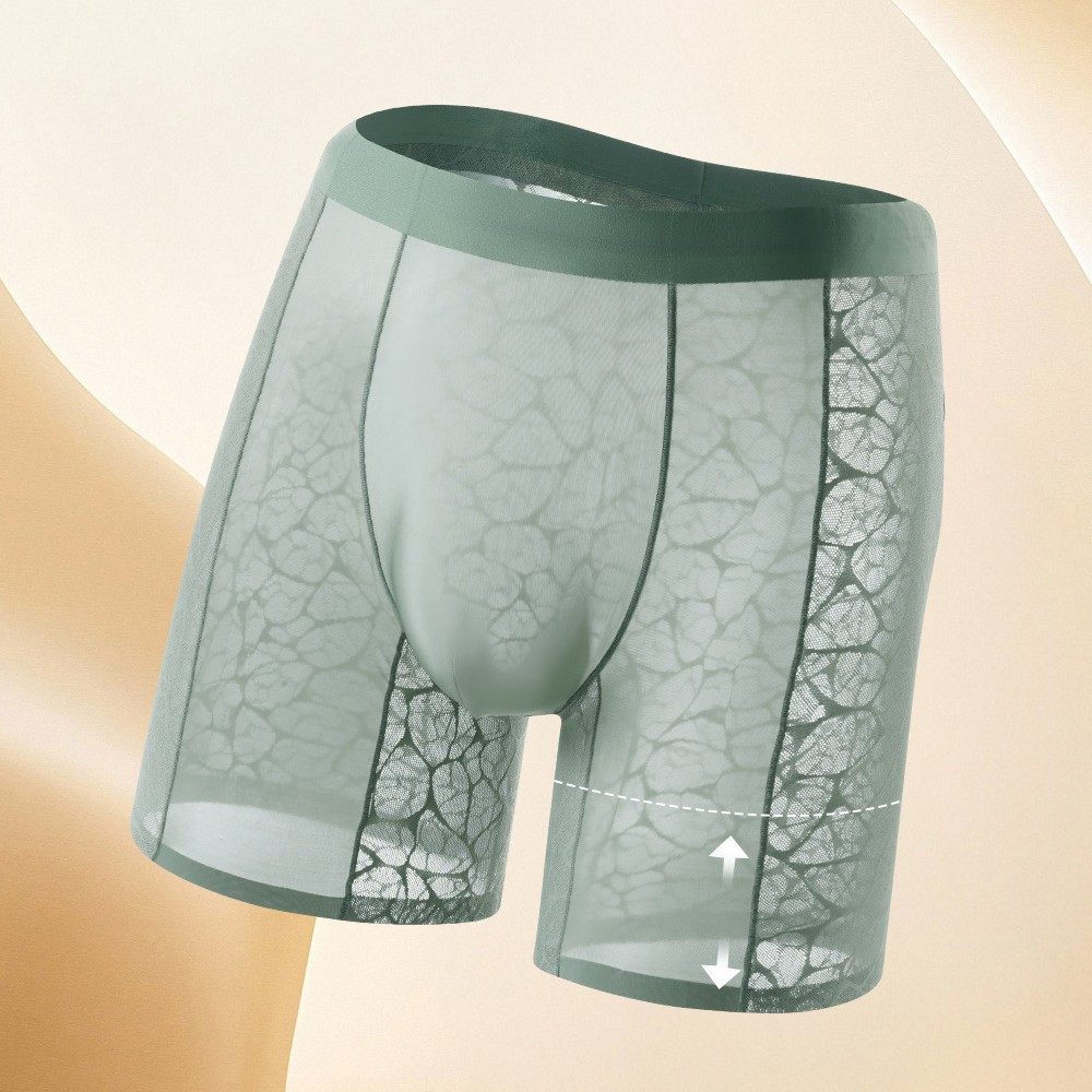 10A抑菌山茶花香防磨腿蕾丝豹纹提花性感男士无痕平角加长运动裤,女士内衣/男士内衣/家居服,男平角内裤,淘宝优惠券,粉丝福利购,淘宝优惠卷