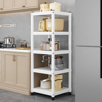 白色烤漆厨房多层微波炉收纳架