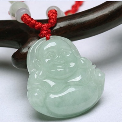 缅甸翡翠a货女款项链正品玉佛