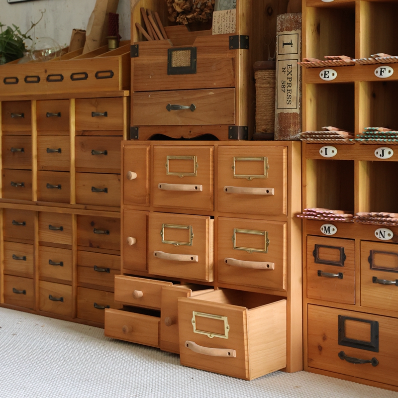 叁杉家居正版原创复古方形多抽柜