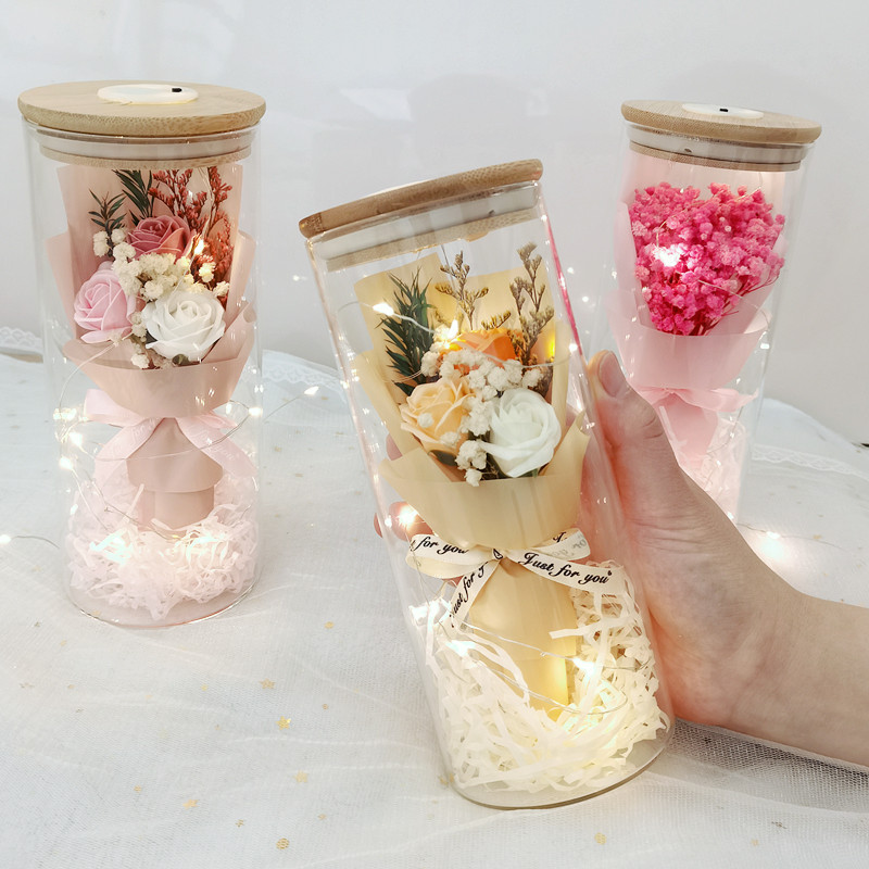 永生花玻璃罩摆件满天星