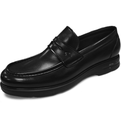 沙驰舒适商务休闲皮鞋一脚蹬棉鞋