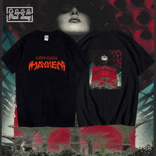 ladygaga新加坡2025演唱会应援周边衣服MAYHEM短袖t恤纯棉半袖夏