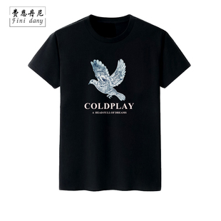 鬼故事 男宽松 短袖 酷玩乐队 coldplay 摇滚乐队情侣t恤 t恤 新款